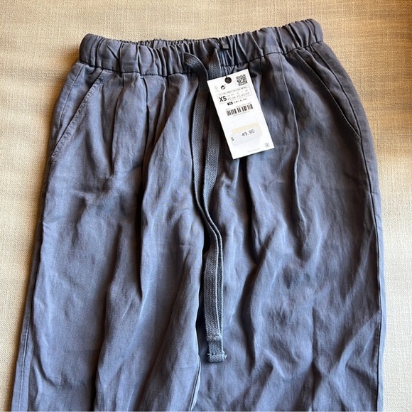 Zara Linen Tie-Waist Pants - Picture 5 of 6